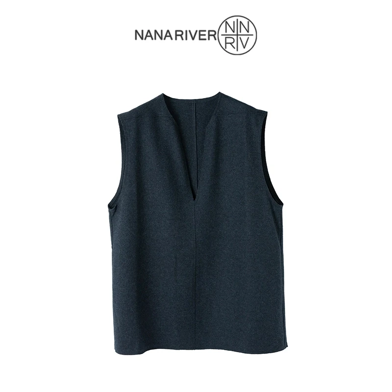 【古堡暮色】V领无袖马甲背心小众原创设计师款极简风羊毛材质