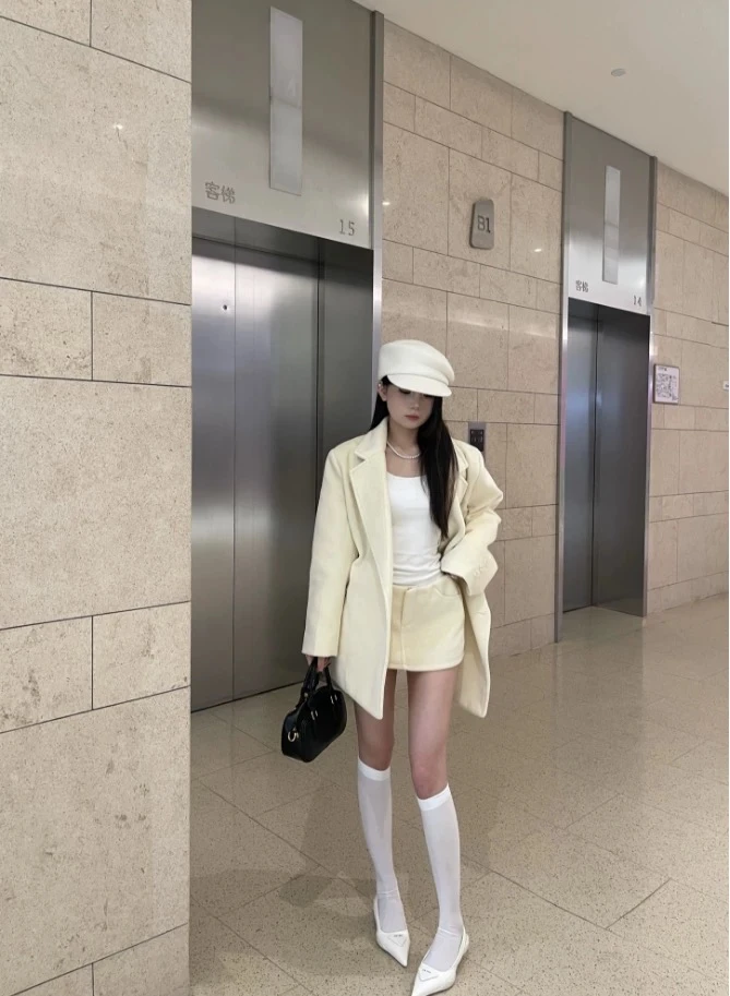 042千金大小姐毛呢西装外套2025女冬高级感气质外套百搭时尚休闲