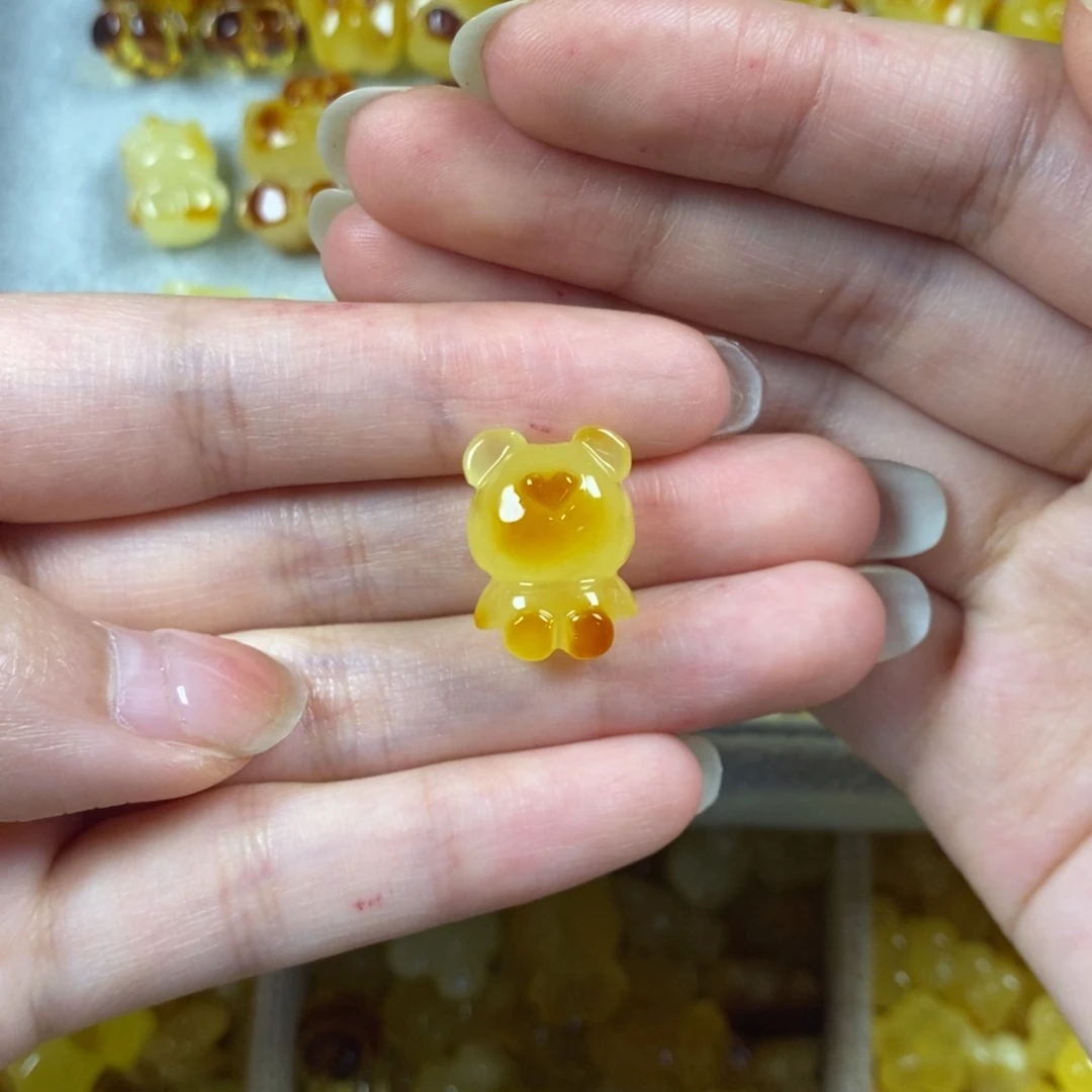 琥珀裸石未镶嵌糖*酱小熊