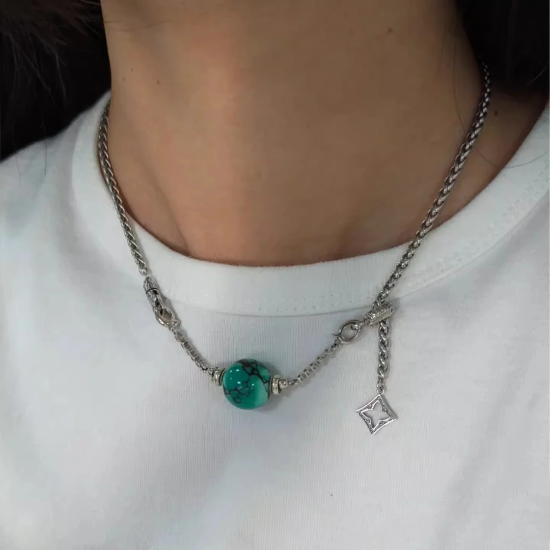 螺丝旋转路路通设计双扣万能链串珠万能链可配坠链百搭链万能链