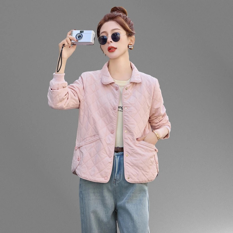 小香风菱格短外套女春秋2025新款高级感洋气减龄休闲夹克开衫上衣