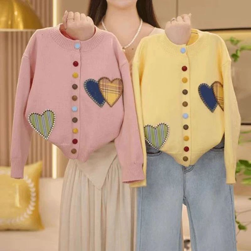 【亲子装】女童毛衣春装2025新款儿童春秋洋气中大童上衣针织开衫