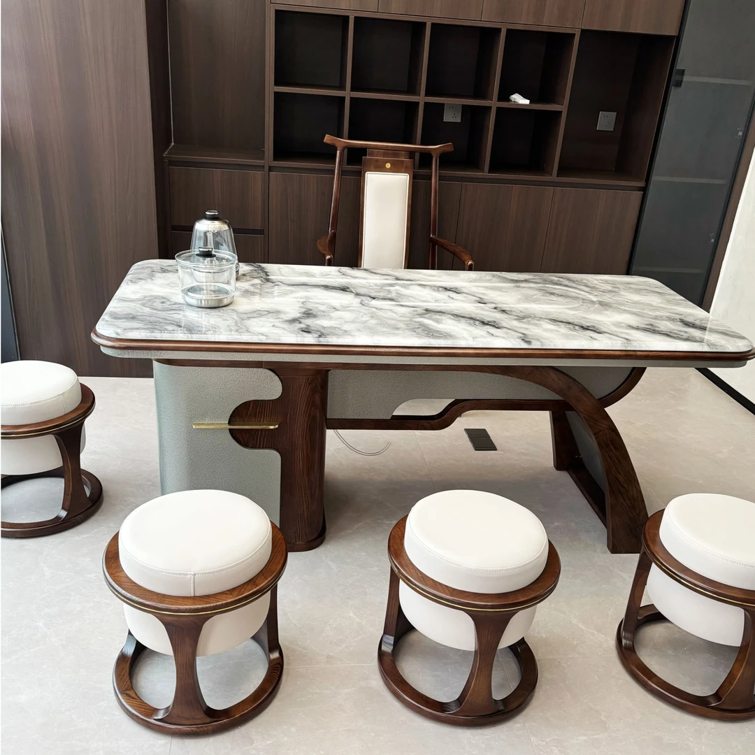 1.8米轻奢新中式阳台茶桌椅组合实木家用现代简约办公室湿泡茶台