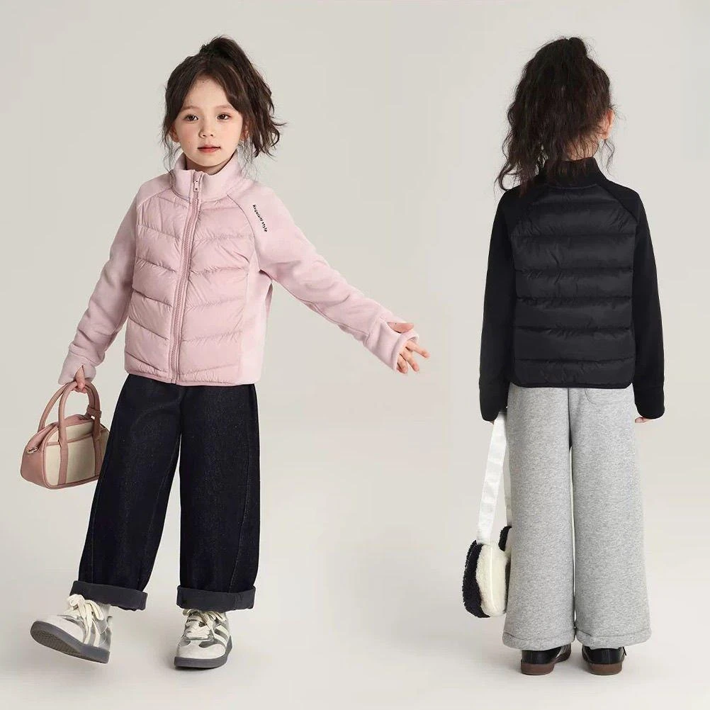 戴维呗啦女童棉服冬装外套2025冬新款儿童立领轻薄保暖校服冬季