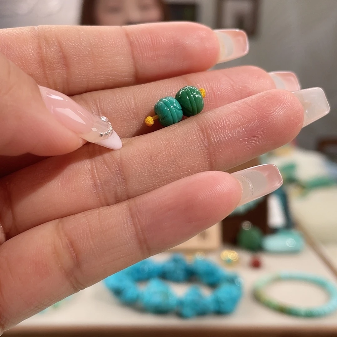 绿松石未镶嵌羽毛珠卡6+