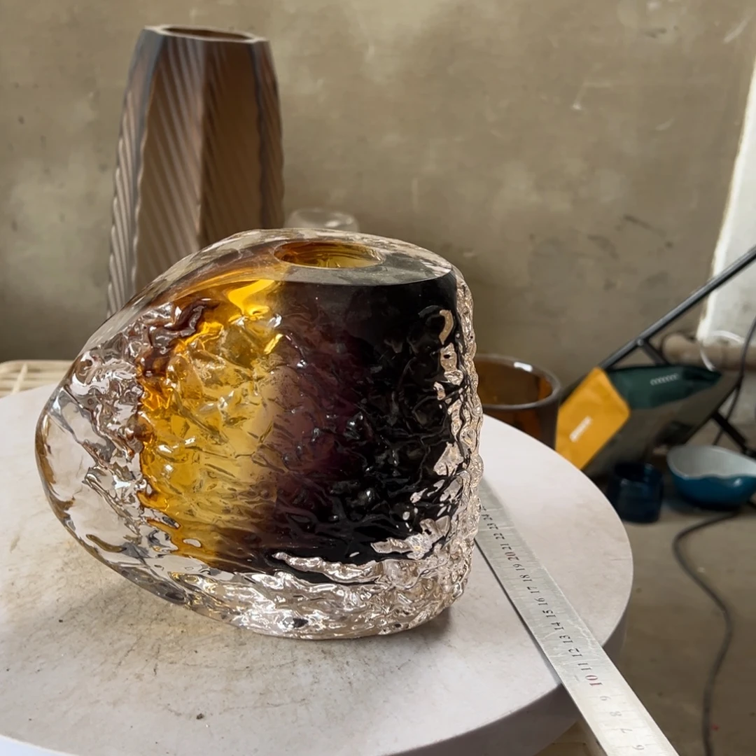 弘扬琉璃花器微瑕高度16