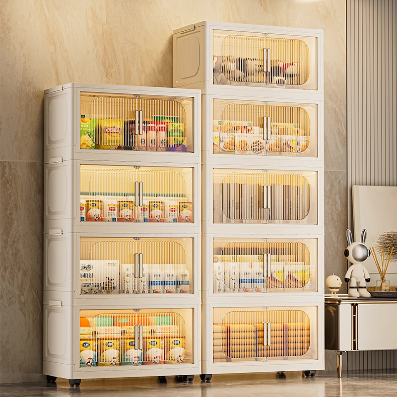 PS【45面宽】折叠免安装收纳柜奶油黄储物柜家用童衣整理柜