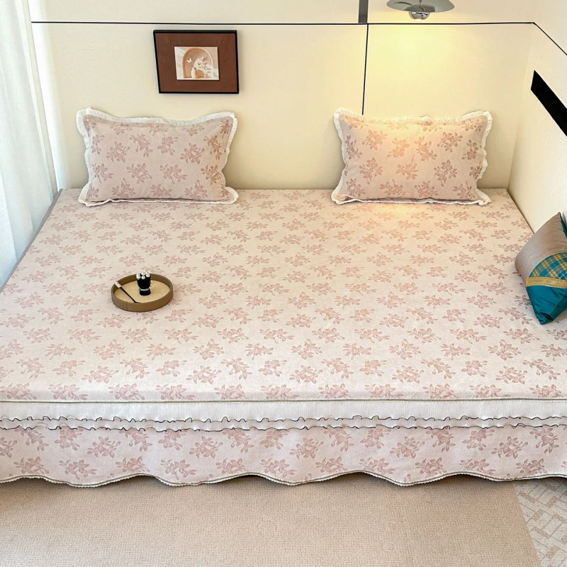 最新款雪尼尔床裙大号大炕盖防滑定制尺寸榻榻米床单四季通用床盖