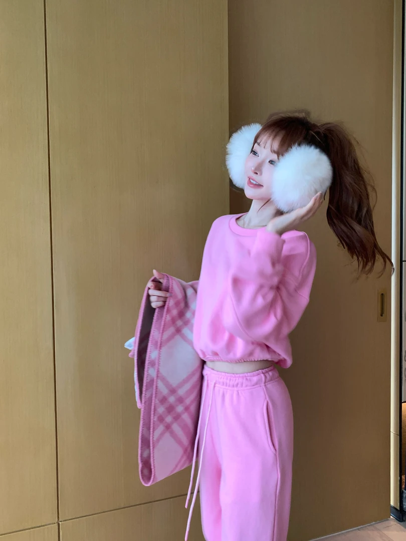 【美式周末】文文私服 慵懒风纯色显瘦套装气质减龄韩版WWQ5TZ2152