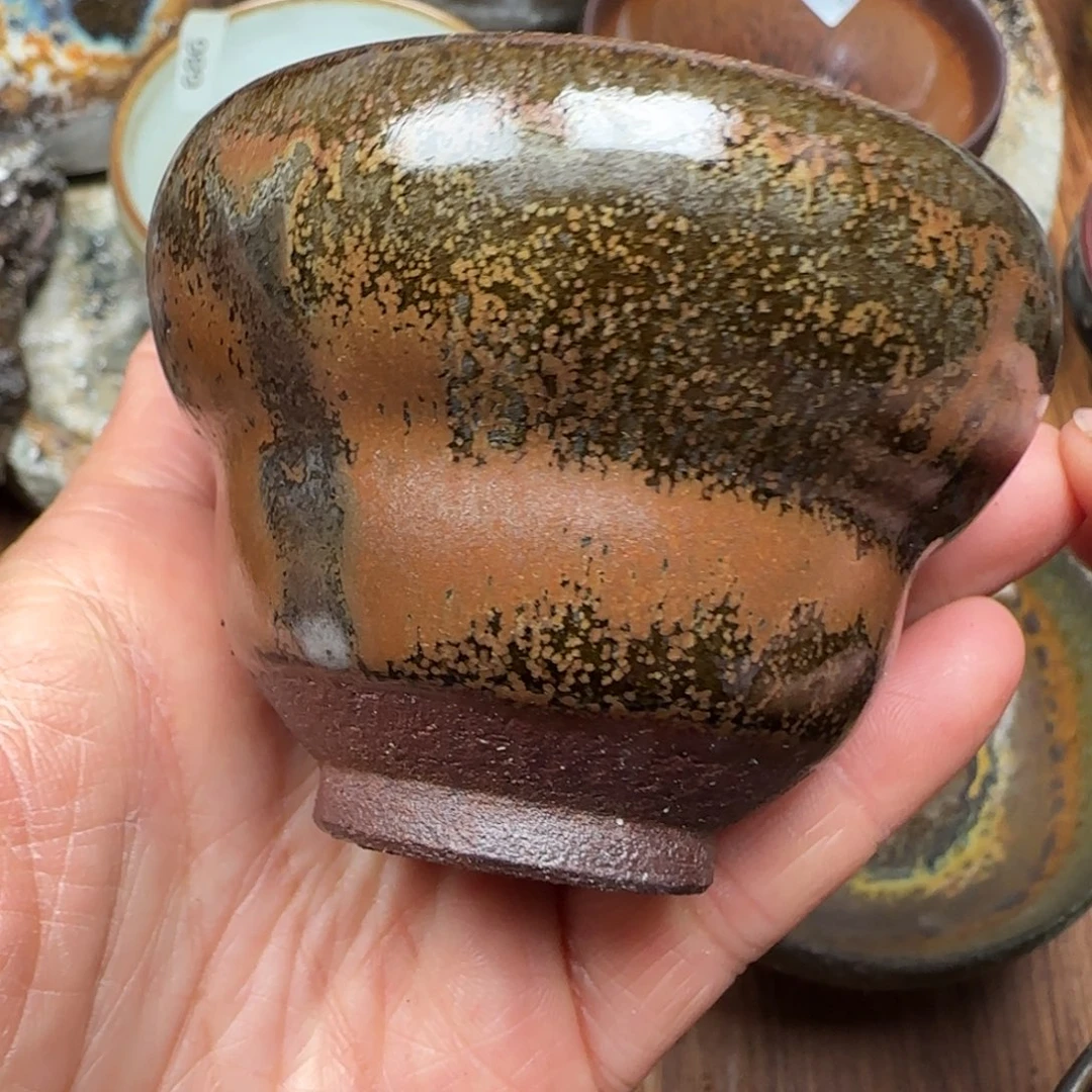 柴烧建盏茶盏茶杯465