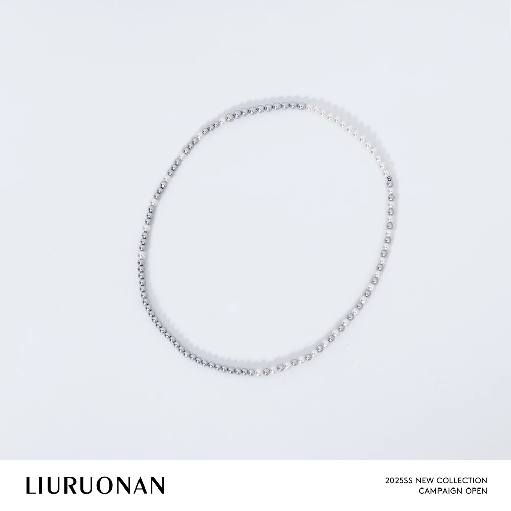 非金属仿珍珠手链 LIURUONAN 25JJ 原创玻璃珠串珠 两戴可手链