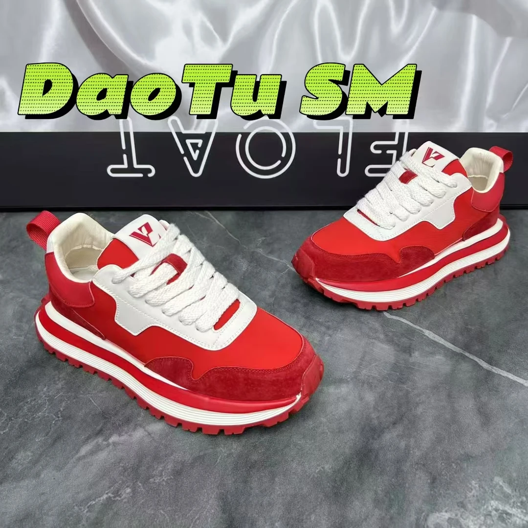 2025冬季新款时尚个性百搭潮流男士阿甘厚底男鞋舒适运动系带板鞋