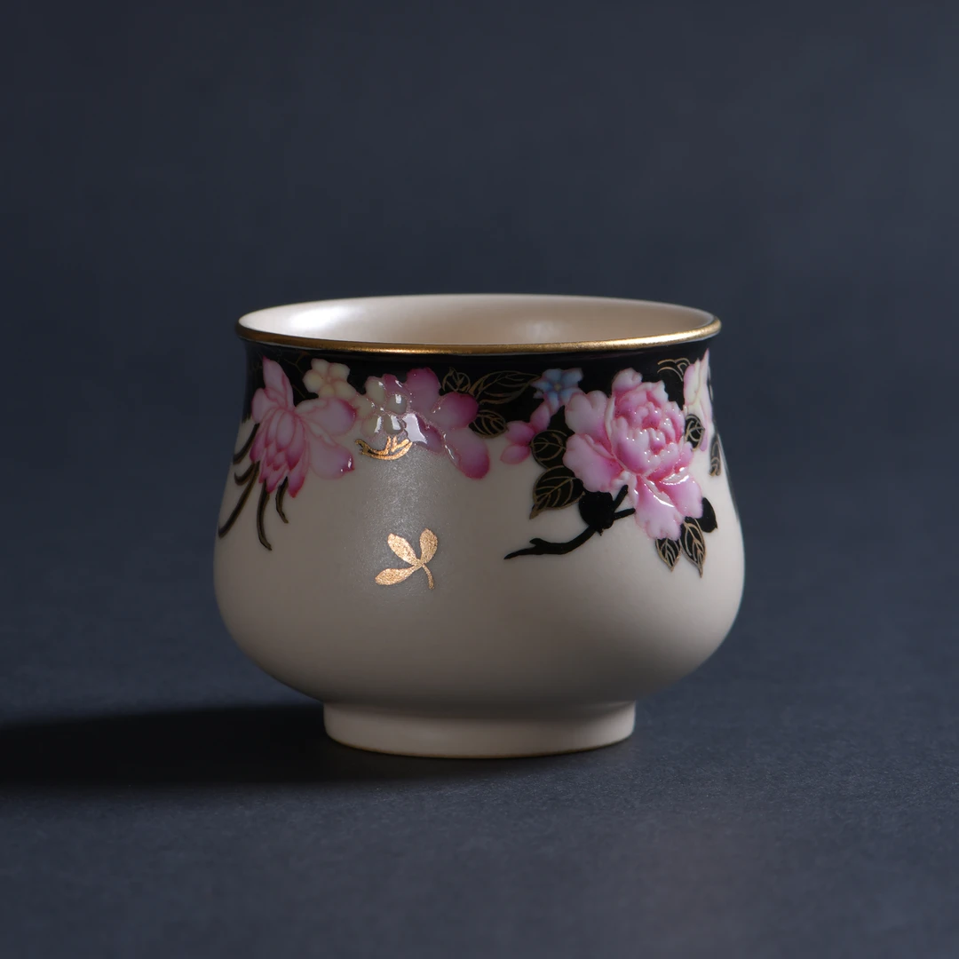 LW0100 了物 素宣釉 富贵牡丹 炉式杯