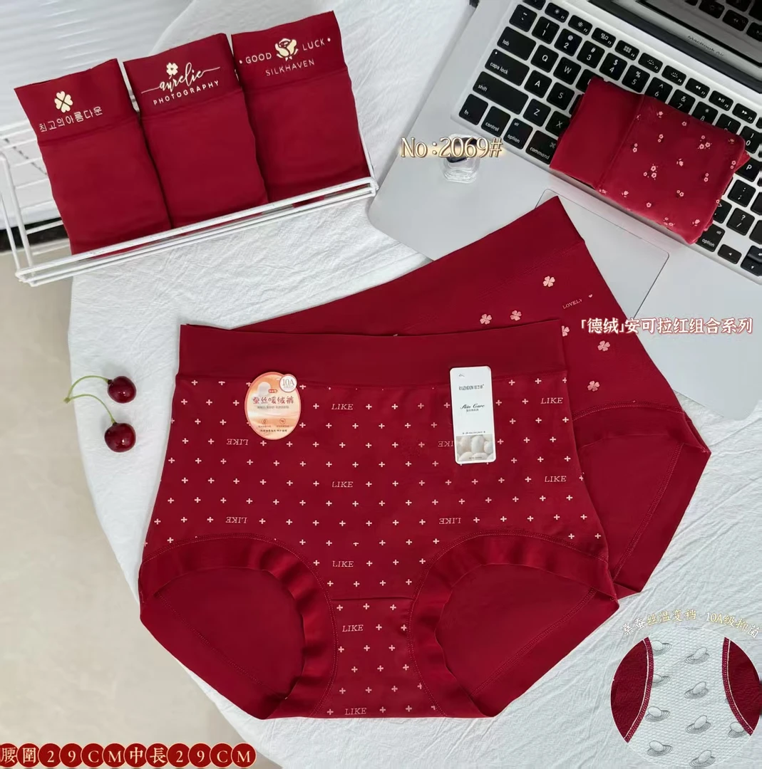 2069 【两条】女士暖肤绒内裤 F28