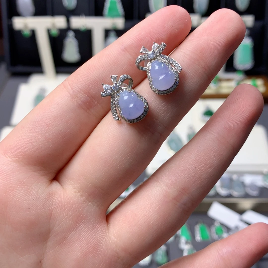 翡翠银S925镀金镶嵌挂件