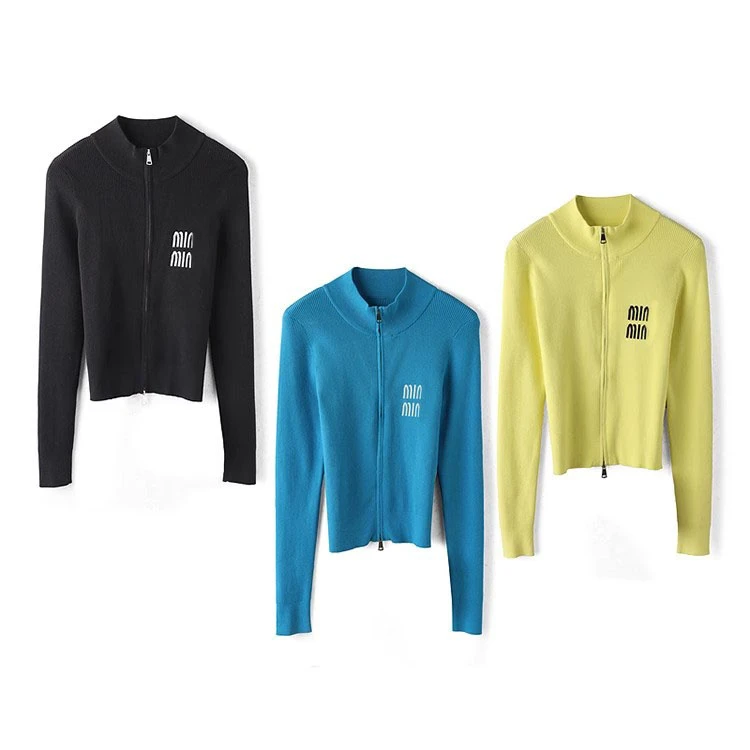 37829【依系列】字母修身针织开衫2J127750D