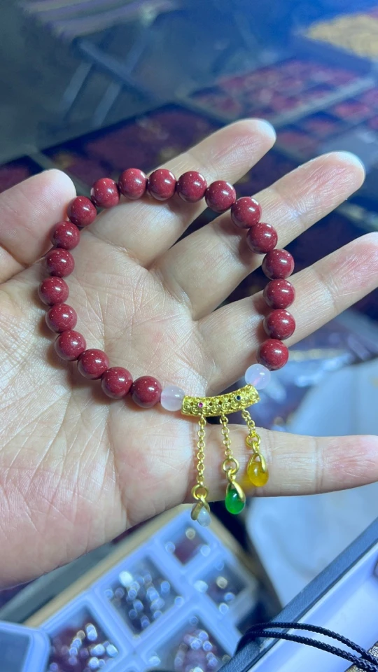 含辰砂工艺品朱砂紫金砂8mm设计款