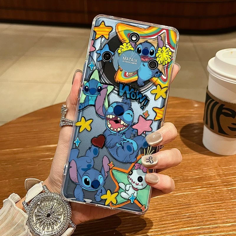 涂鸦史迪仔适用荣耀x70保护套X60Pro壳卡通x70i透明x40软硅