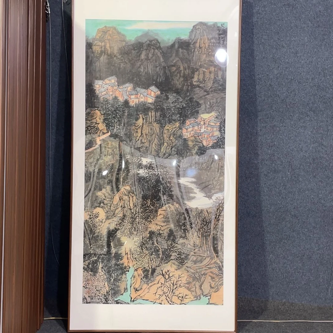 国画手绘画作品带框