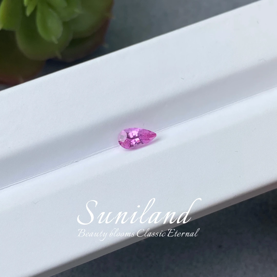 F323-FL-0.76ct-无烧水滴形粉色蓝宝石/GRC证2312070149