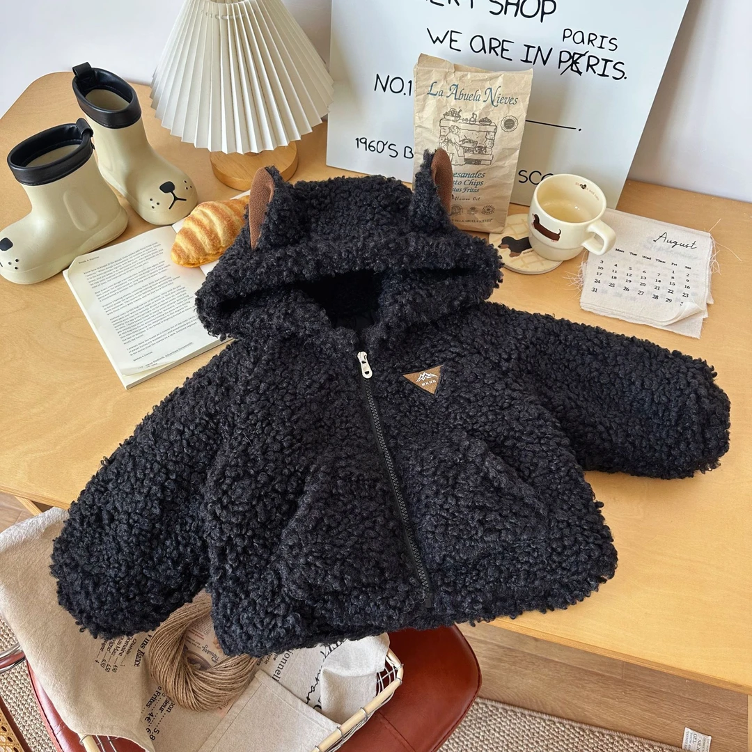 【卷毛小狗】DW255585橘止皮男童25冬毛毛衣外套绗棉棉服