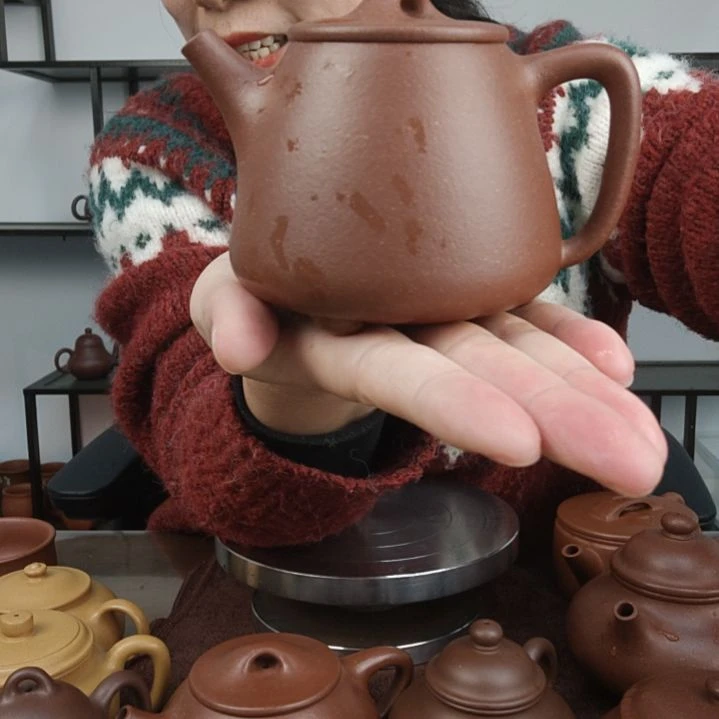 紫砂茶壶200cc红降坡高瓢