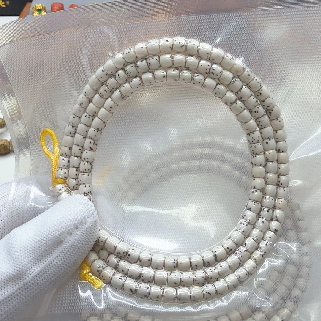 星月菩提手串5灭世原脂白星月半壁5左右108