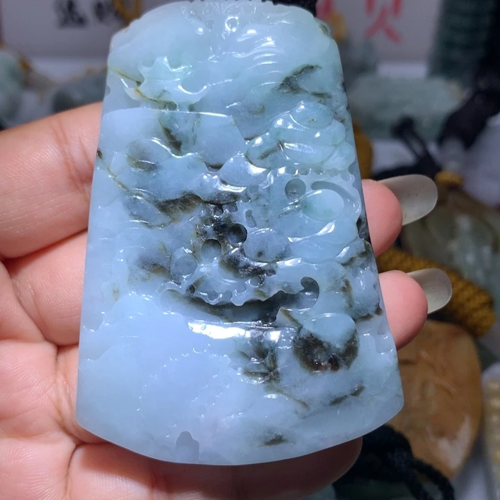 翡翠未镶嵌颈饰保真天然A货翡翠