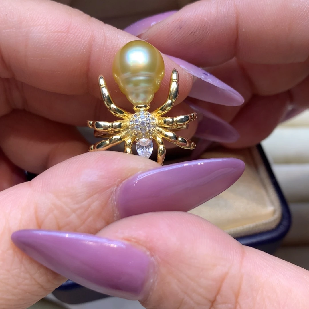 银S925镶嵌戒指海水珍珠