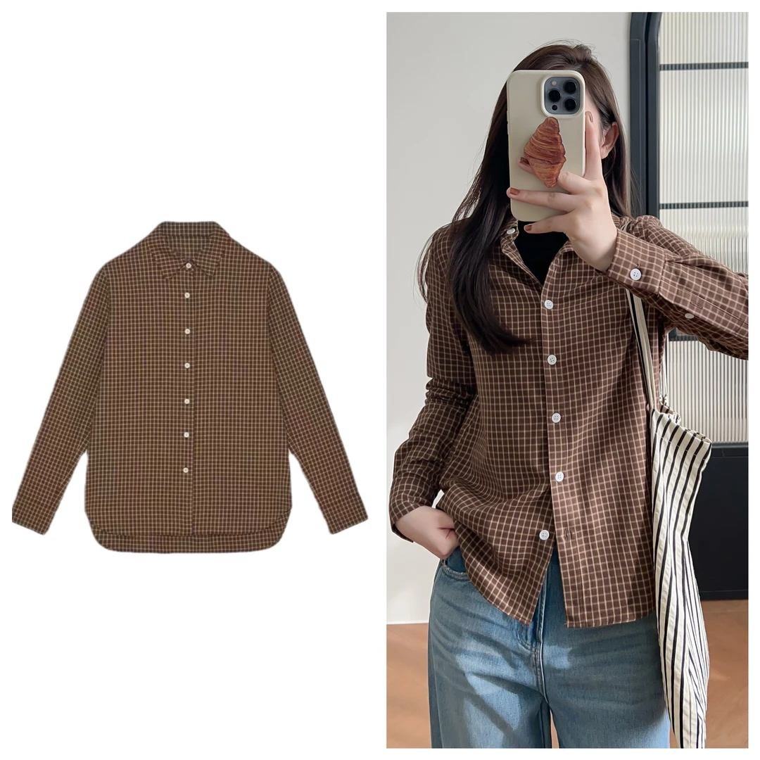 10933【小禾订单】重工色织+对格绵羊毛棉混磨毛美拉德绒布格纹衬衫