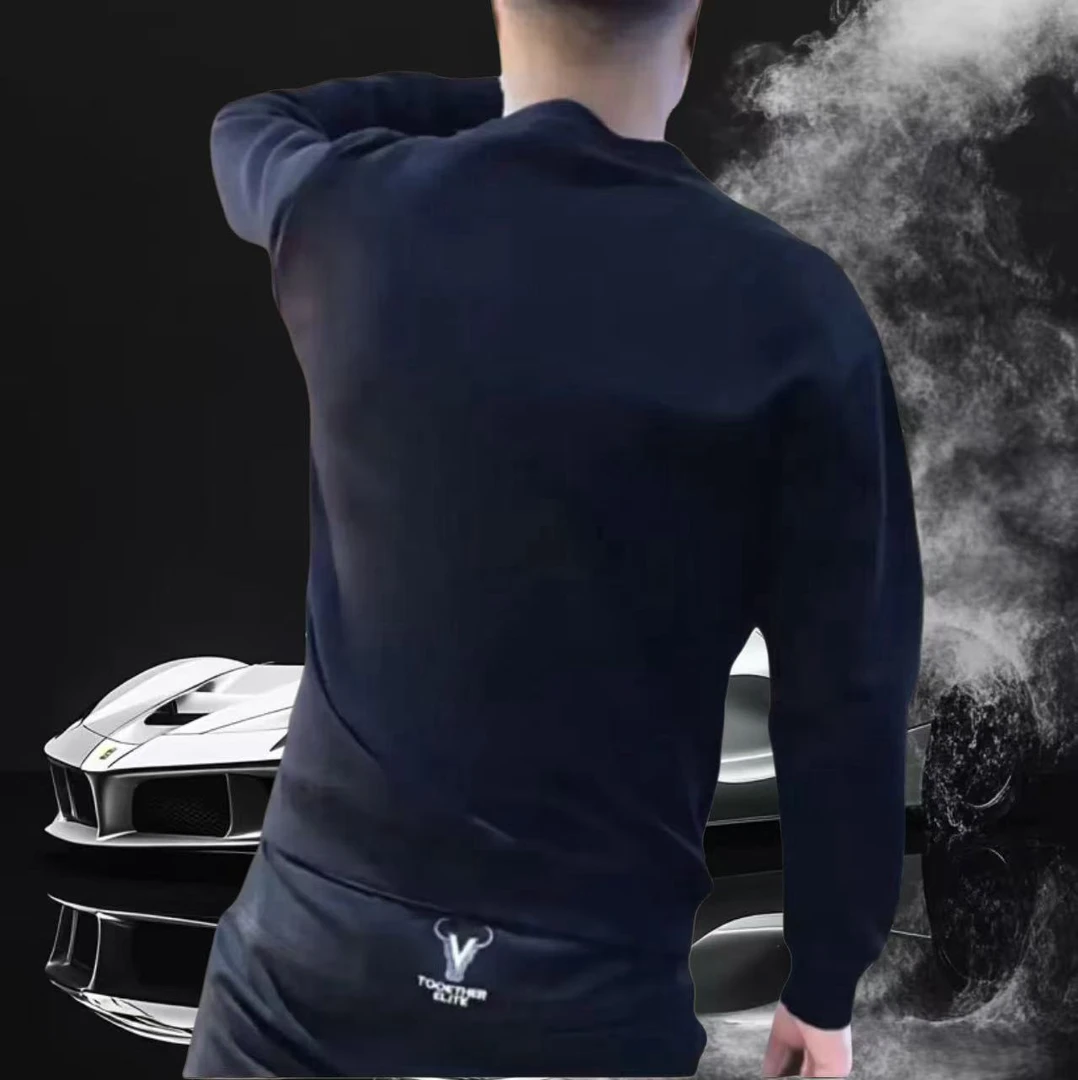 男士秋冬季圆领时尚百搭休闲卫衣长袖t恤上衣衫潮