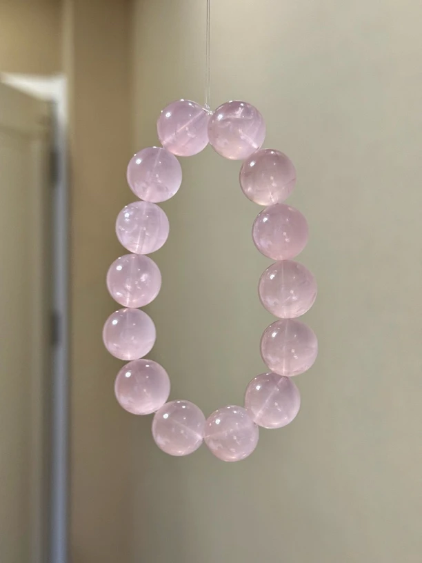 天然马粉水晶手串冰冷清透感招花16mm送女友礼物百搭单品