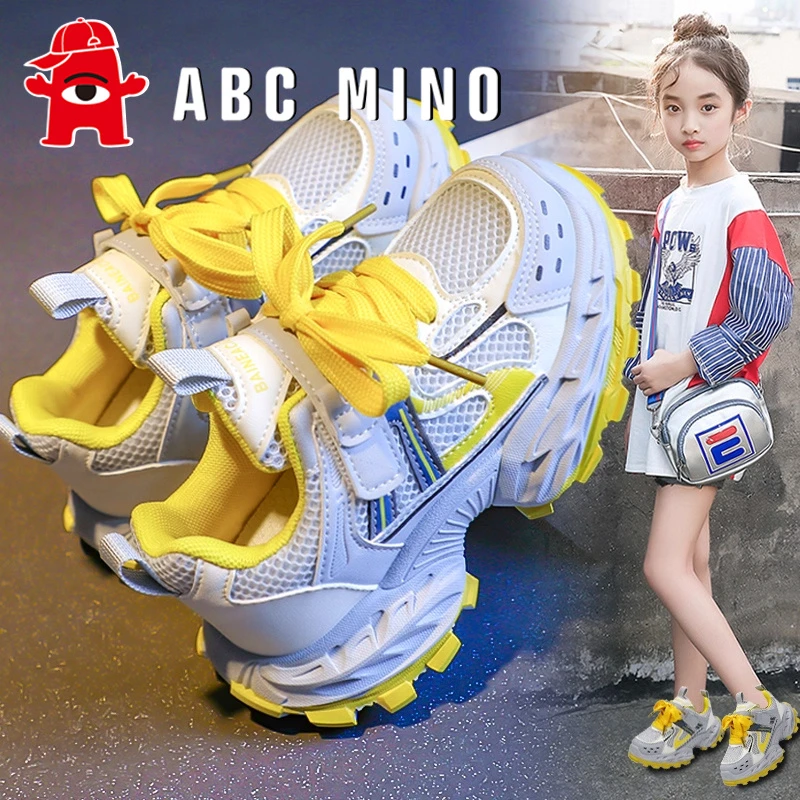 ABC MINO儿童老爹鞋网面透气春秋2025新款运动鞋单网女童跑步鞋潮