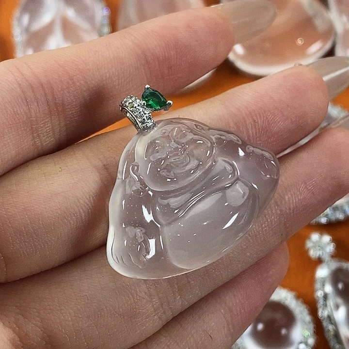 石英质玉银S925镶嵌颈饰