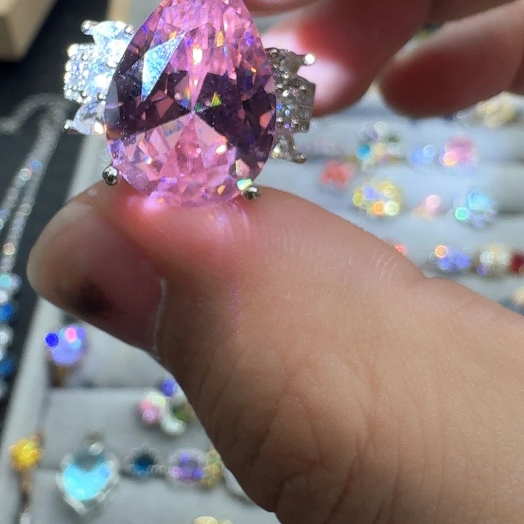 托帕石戒指银S925镶嵌