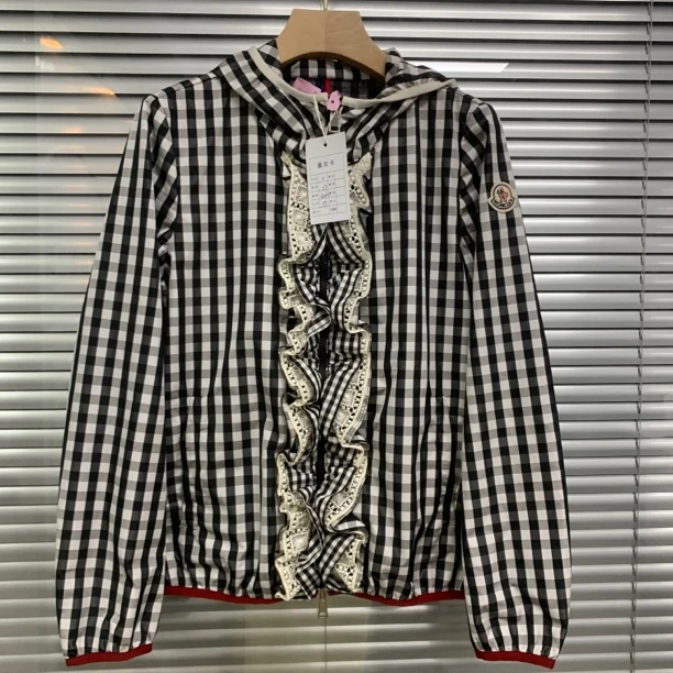 99新 MONCLER 黑白格子夹克外套/0码/B02004