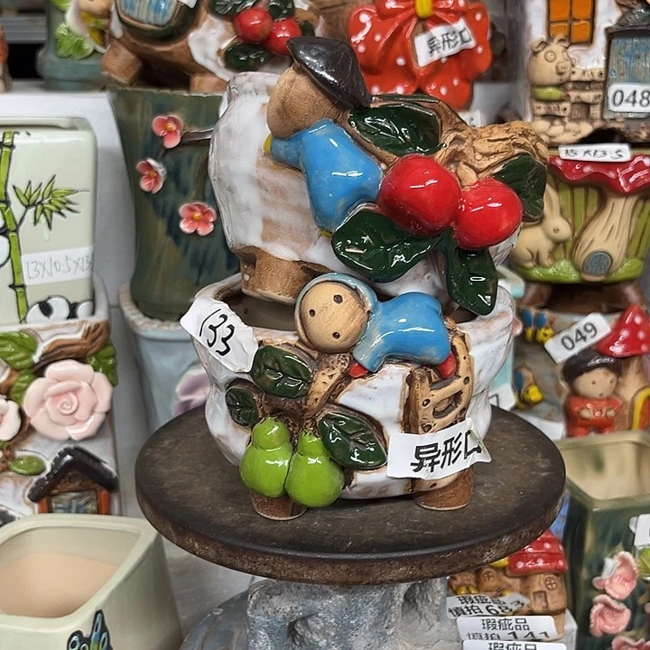 紫砂花盆粗陶材质多肉花盆