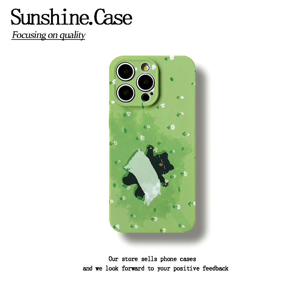 草地猫猫菲林软壳适用苹果oppo华为荣耀vivo小米一加防摔全包