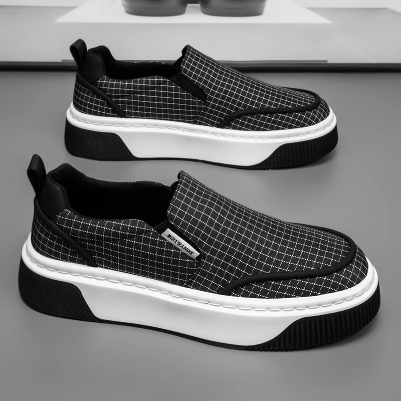 布鞋男夏季新款一脚蹬透气厚底舒适休闲男士百搭潮流轻便雨伞布鞋