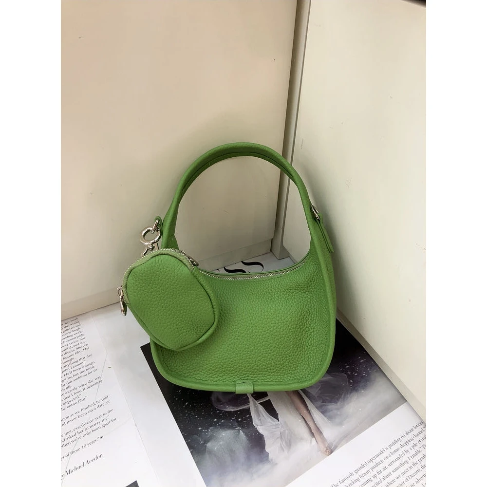 F9955牛油果绿新款时尚通勤轻奢百搭真皮女包 高品质