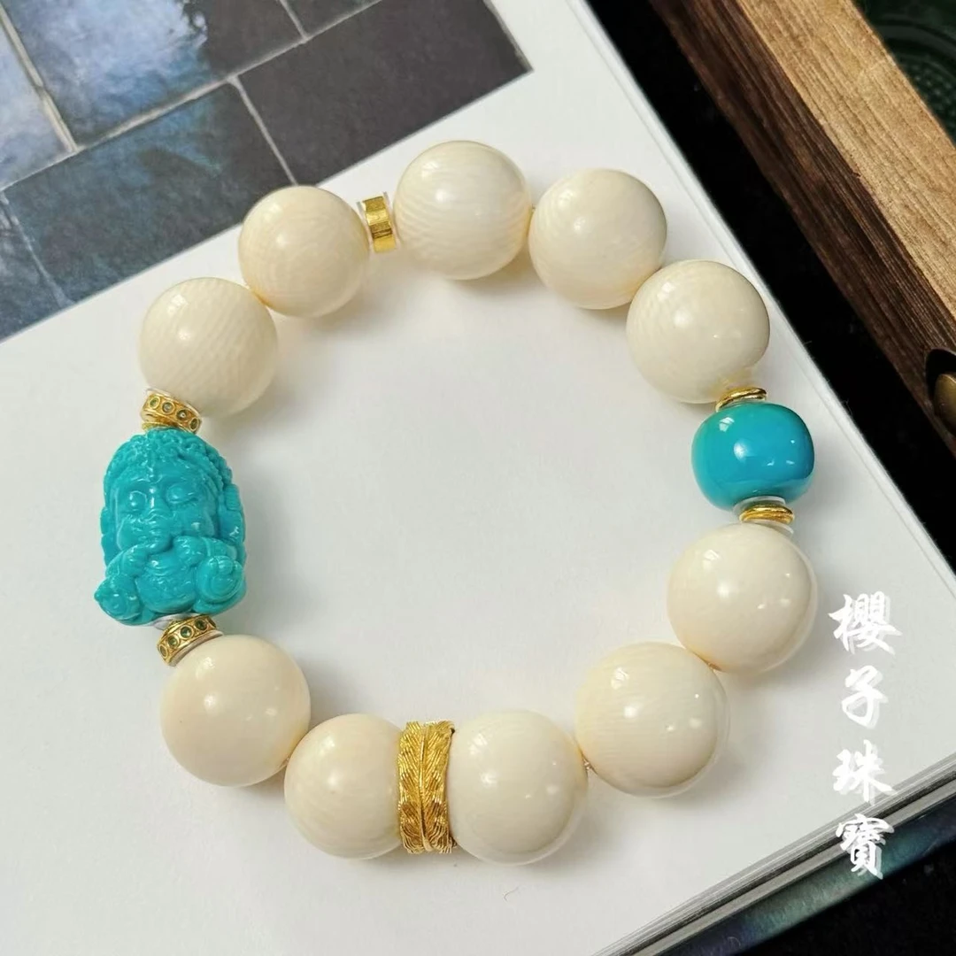 樱子 | 倾兰 18K14m猛犸牙心松松象宝百搭时尚手串*YZMMS2811