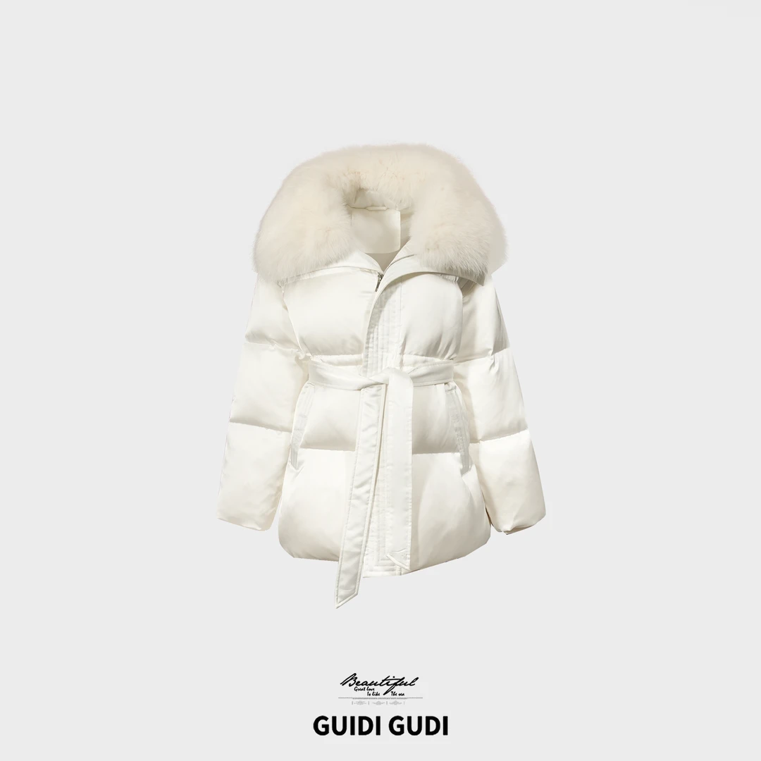 GUIDI GUDI【华光映彩】秋冬大毛领鹅绒服外套/黄加蓝