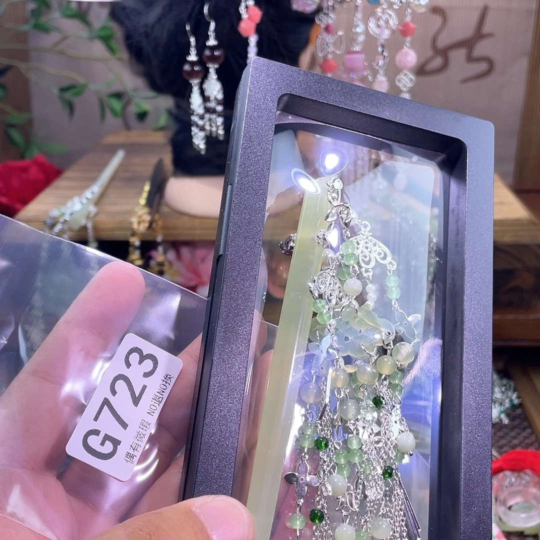 ****۶蛇纹石玉未镶嵌发饰
