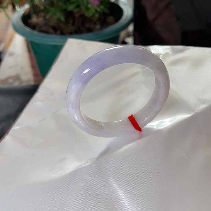未镶嵌手镯翡翠正圈 一抹紫