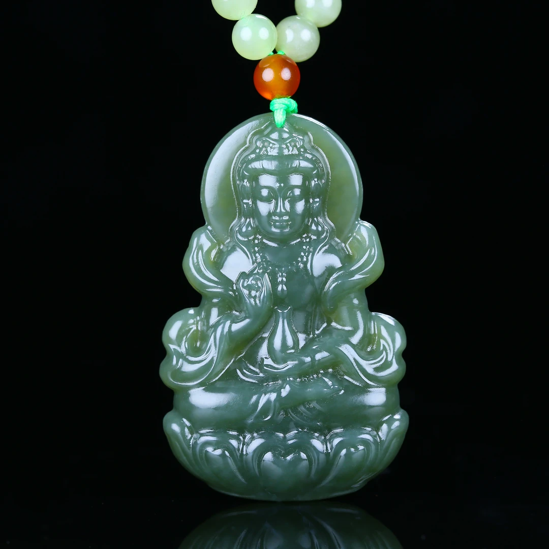 0103005和田玉莲花净瓶观音