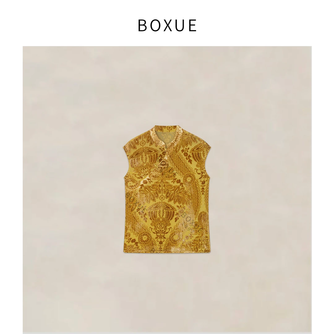 BOXUE”芦花”2025夏季新款高级感异域植绒轻奢 T恤#250608T5555