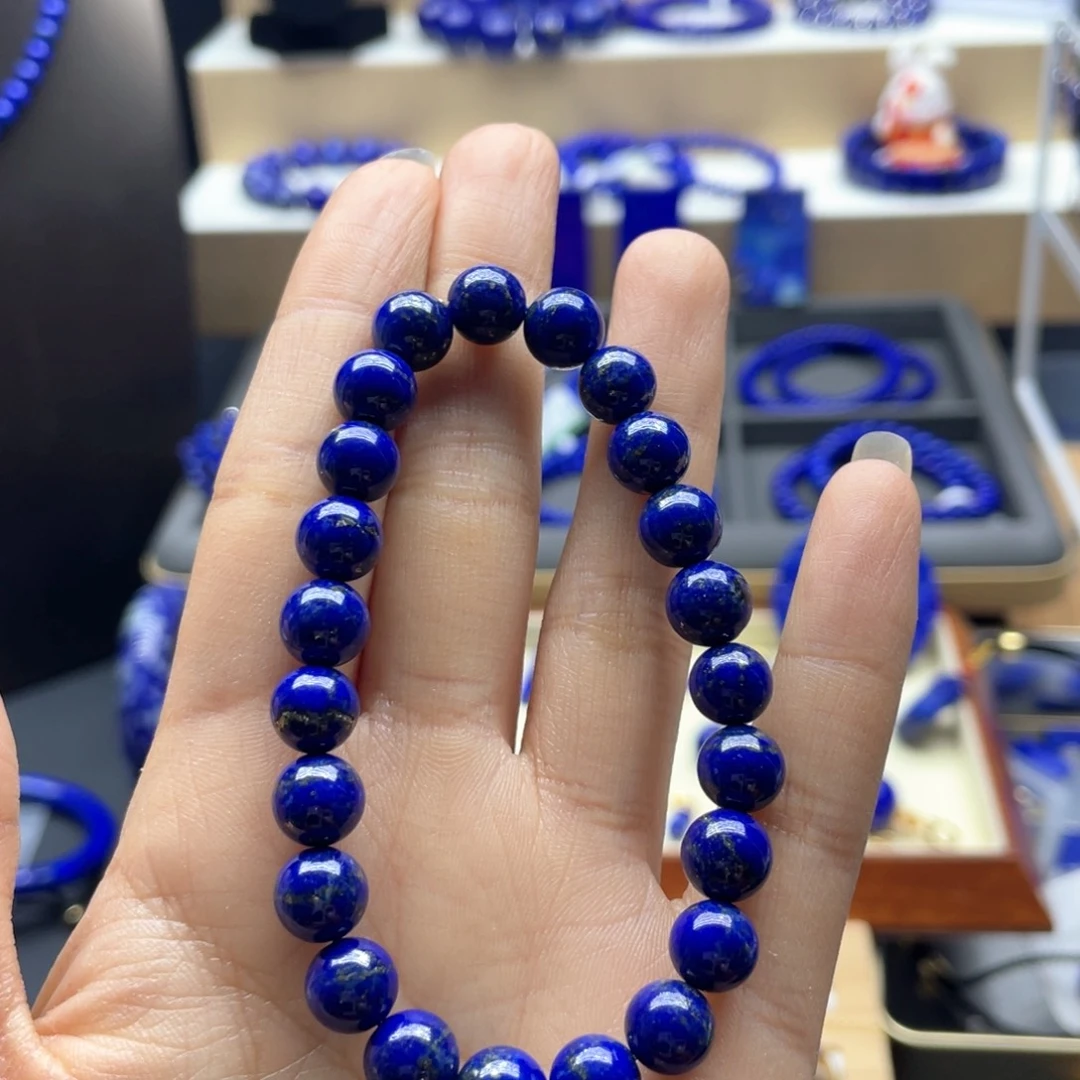 未镶嵌青金石手链8mm爆金