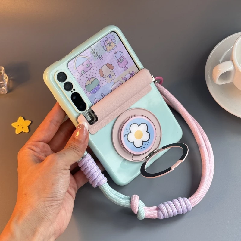 适用华为PuraX软壳全包带旋转支架粉蓝典藏版purax中轴磁吸保护壳