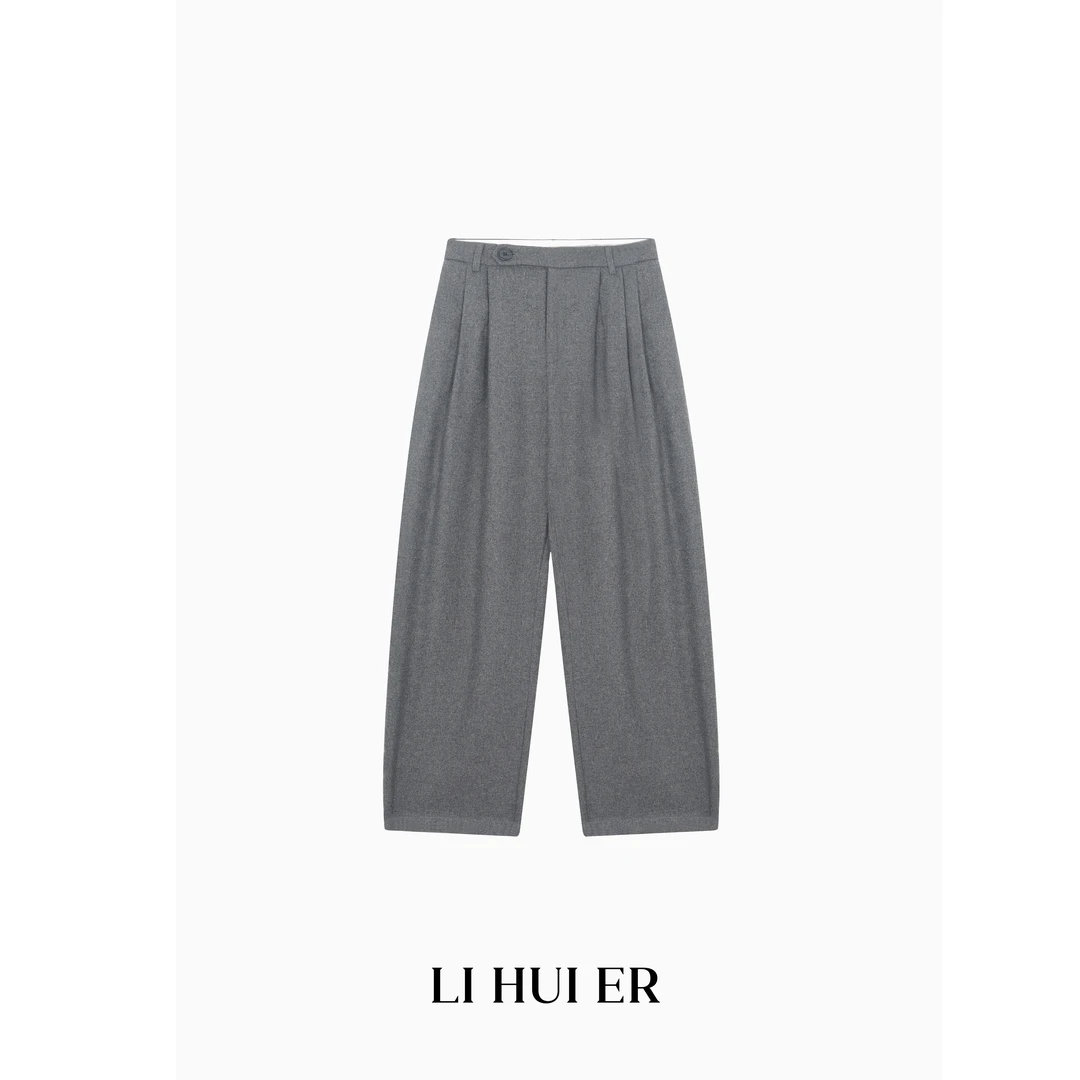 Li Hui Er【亚特兰西】气质休闲潮流轻奢极简时尚裤子8150