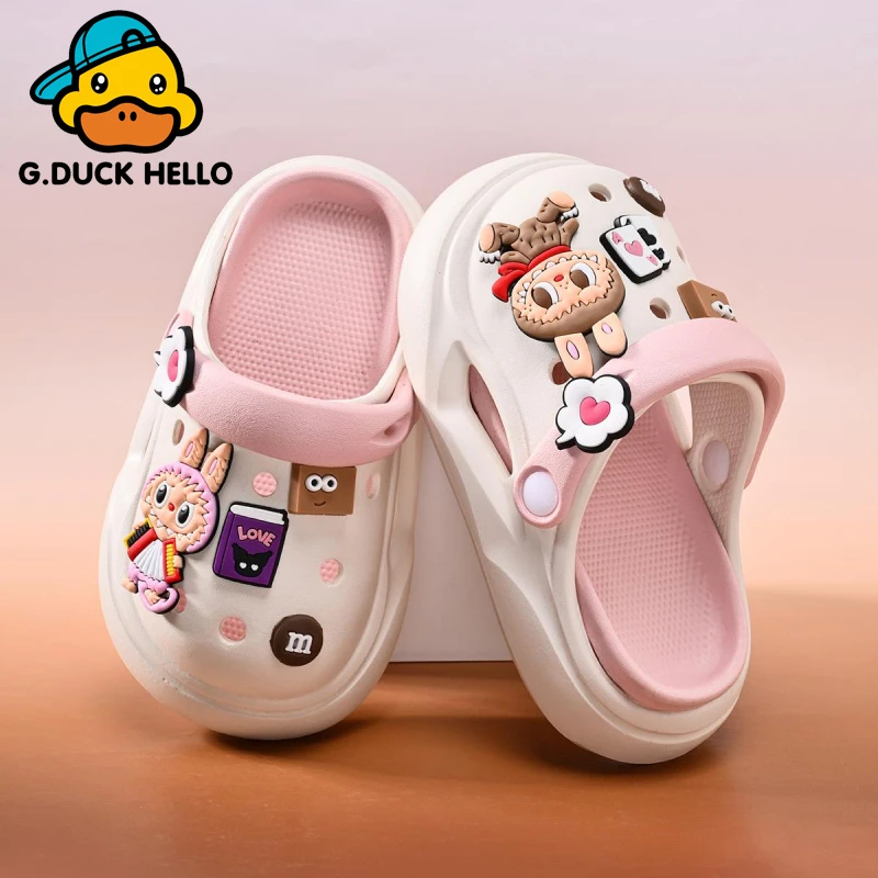 小黄鸭儿童拖鞋夏季新款女童洞洞鞋卡通防滑软底宝宝大童女孩凉鞋